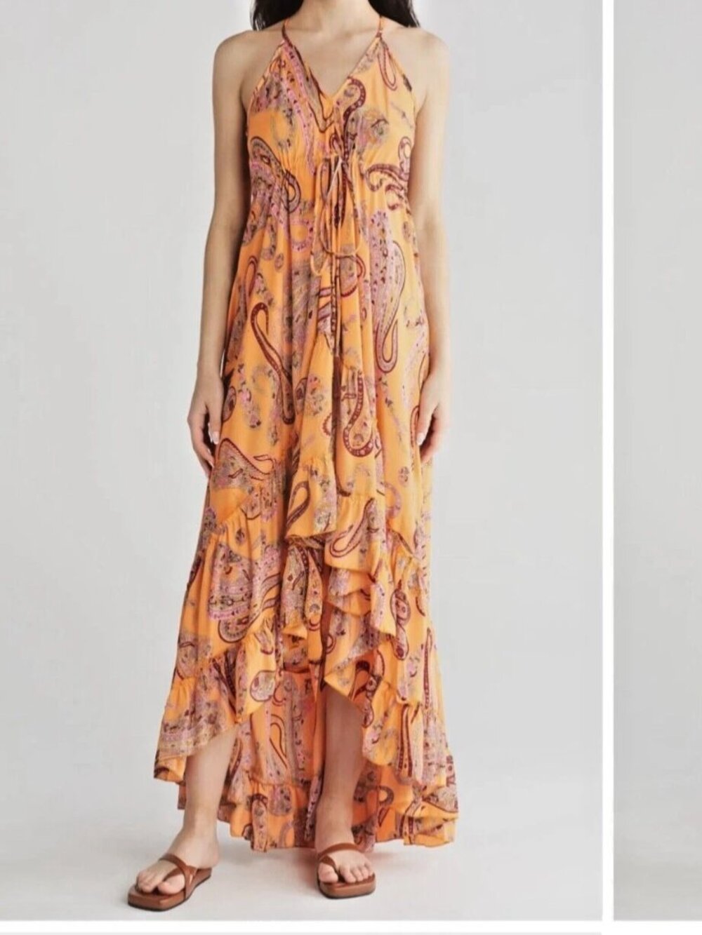 NWT RAGA maxi halter dress with cami straps